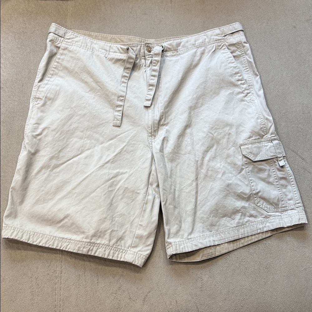 Reaction Kenneth Cole 100% Cotton Men's Cargo Canvas Tan Hiking Shorts Size 38 !